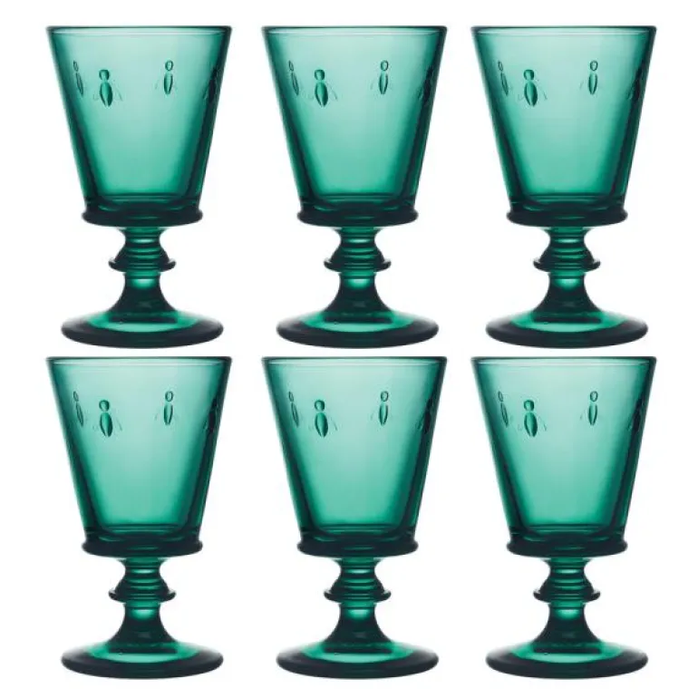Abeille vinglass 24 cl 6 stk smaragdgrønn