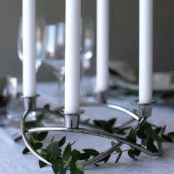 Adventsstake 26 cm sølv blank