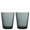 Aino Aalto glass 22 cl 2 stk mørk grå
