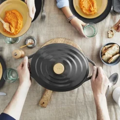 Air oval gryte 5,7L 30 cm grå