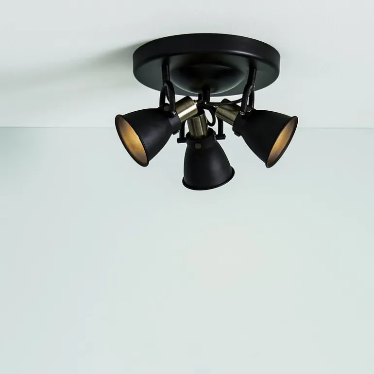 Alton taklampe 31 cm svart/messing