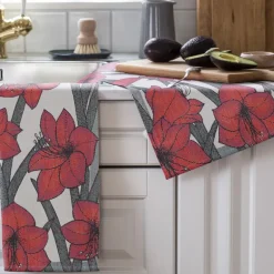 Amaryllis kjøkkenhåndkle 35x50 rød