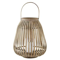 Amas lanterne bambus/glass 29x35 cm natur
