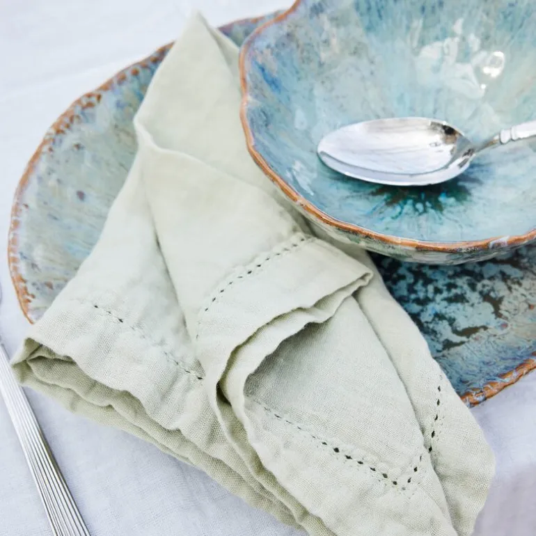 Angela tøyserviett 45x45 cm støvet grønn