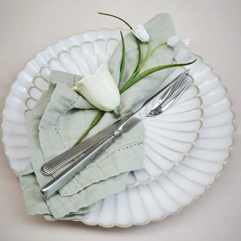 Angela tøyserviett 45x45 cm støvet grønn