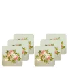 Antique rose glassunderlag 6 stk