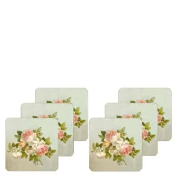 Antique rose glassunderlag 6 stk