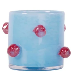 Arlo lykt ekstra liten 10x10 cm lys blå/vinrød