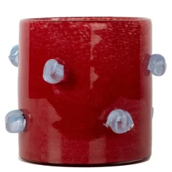 Arlo lykt medium 15x15 cm vinrød/lys blå