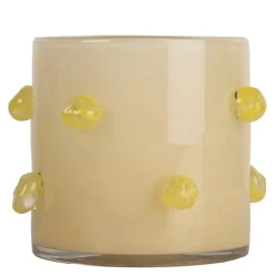 Arlo lysholder 15 cm beige/gul