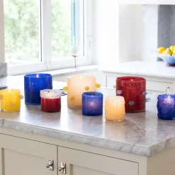 Arlo lysholder 15 cm beige/gul