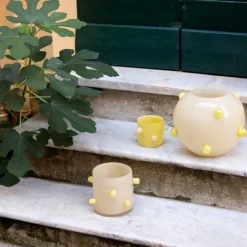 Arlo vase 24x30 cm beige/gul