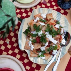 Armona serveringsfat 32,5 cm stripe lys blå/hvit