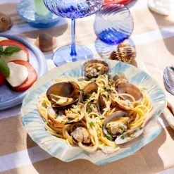 Armona tallerken 23,5 cm stripe lys blå/hvit