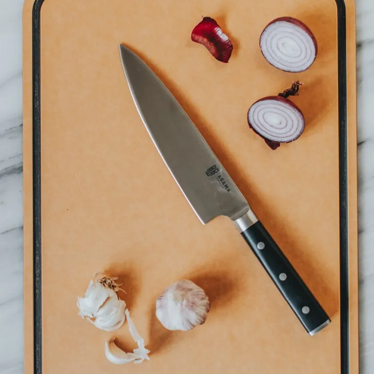 Asama kokkekniv 20 cm svart/sølv