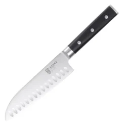 Asama Santoku kokkekniv 18 cm svart/sølv