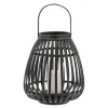 Asra lanterne bambus/glass 25x30 cm svart