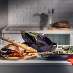 Aubergine salatskål 26 cm lilla/grønn