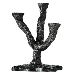 Ava lysestake 17x22 cm grå