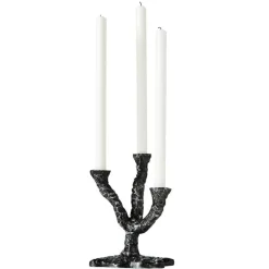 Ava lysestake 17x22 cm grå