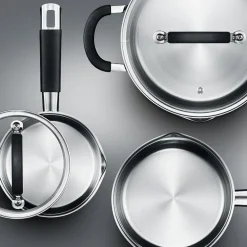 Backaryd kjelesett med glasslokk 3 deler 1+2+3L