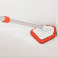 Baderomsskrubb m/teleskophåndtak oransje