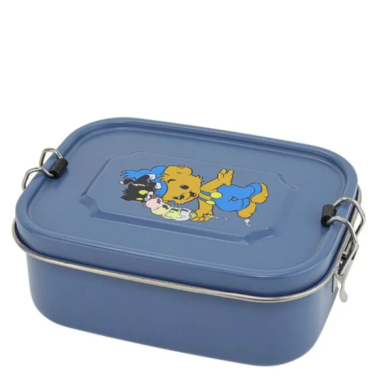 Bamse matboks metall 18x13,5 cm petrolblå
