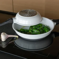 Basis stekepannesett 28 og 20 cm hvit