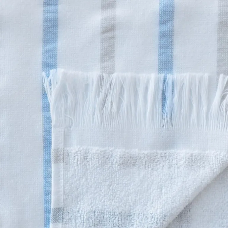 Bath Collection hamam håndkle 80x180 cm powder blue stripes