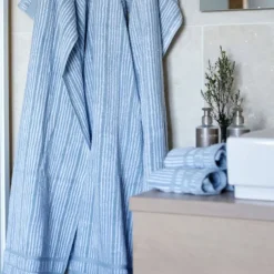 Bath Collection håndkle 50x100 cm 2 stk powder blue stripes