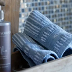 Bath Collection vaskeklut 30x30 cm 4 stk powder blue stripes