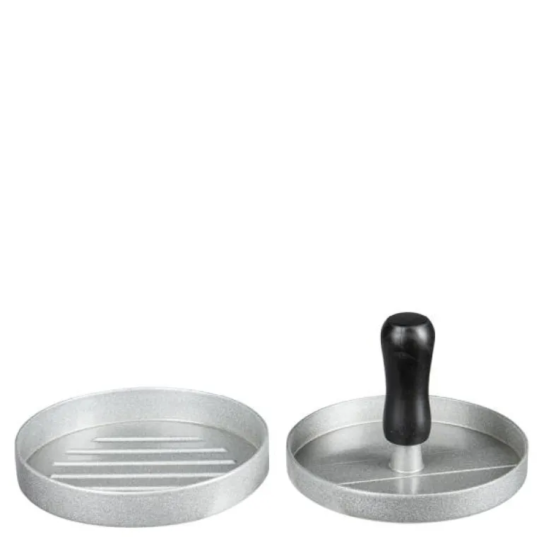 Bbq burgerpresse 11 cm blank/svart