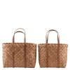 Beach kurv/veske sett 2 deler brun