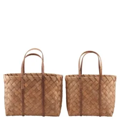 Beach kurv/veske sett 2 deler brun