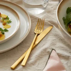 Bestikk 16 deler messing matt