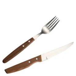 Biffbestikk 8 deler natur/børstet