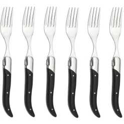 Biffgafler 6 deler svart tre