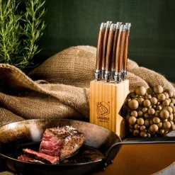 Biffkniver 23 cm 6 stk wood