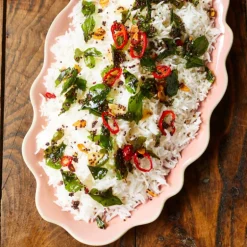 Big Love serveringsfat 35x20 cm rosa