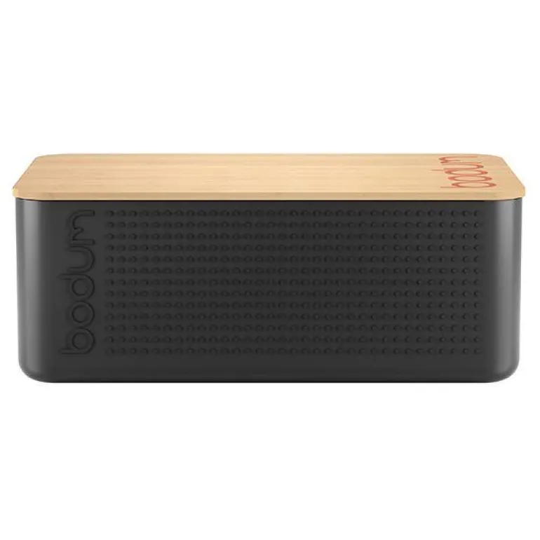 Bistro brødboks m/skjærefjøl svart