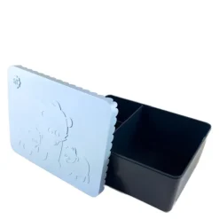 Bjørn matboks i plast 3 rom himmelblå/marineblå