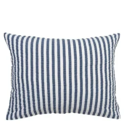 Bæk&Bølge Lines putetrekk 70x50 cm mørk blå/hvit