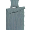 Bæk&Bølge sengetøy 140x200 cm blå/oker