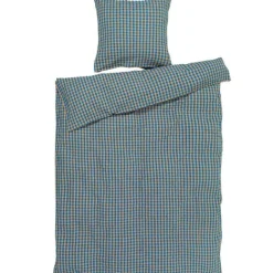 Bæk&Bølge sengetøy 140x200 cm blå/oker