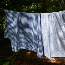 Bæk&Bølge sengetøy 140x200 cm mørk blå/hvit