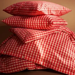 Bæk&bølge sengetøy 140x200 cm rød/gul