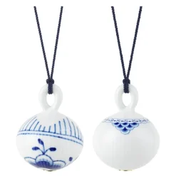 Blå Mega & Prinsesse julekule 9,5 cm 2 stk