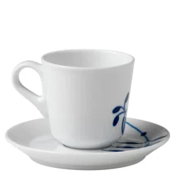 Blå Mega Riflet espressokopp m/skål 9 cl