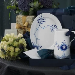 Blå Mega Riflet fat 30,5 cm