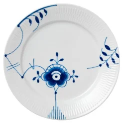 Blå Mega Riflet flat tallerken 27 cm dekor 6
